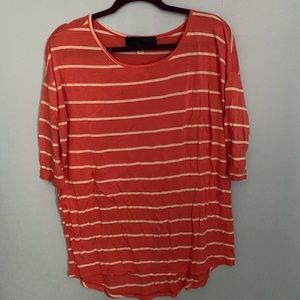 Pink and white striped tunic